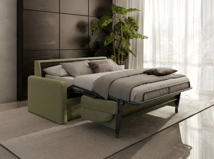 Sofa z materacem 160x196 Hauss Veloria widok z pościelą.png