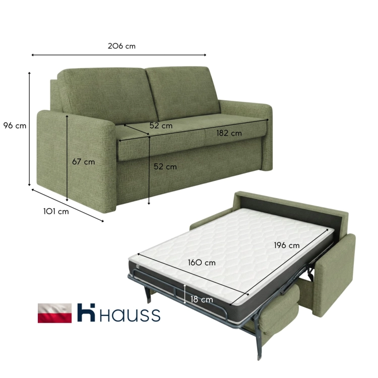 Sofa z materacem 160x196 Hauss Veloria wymiary.jpg