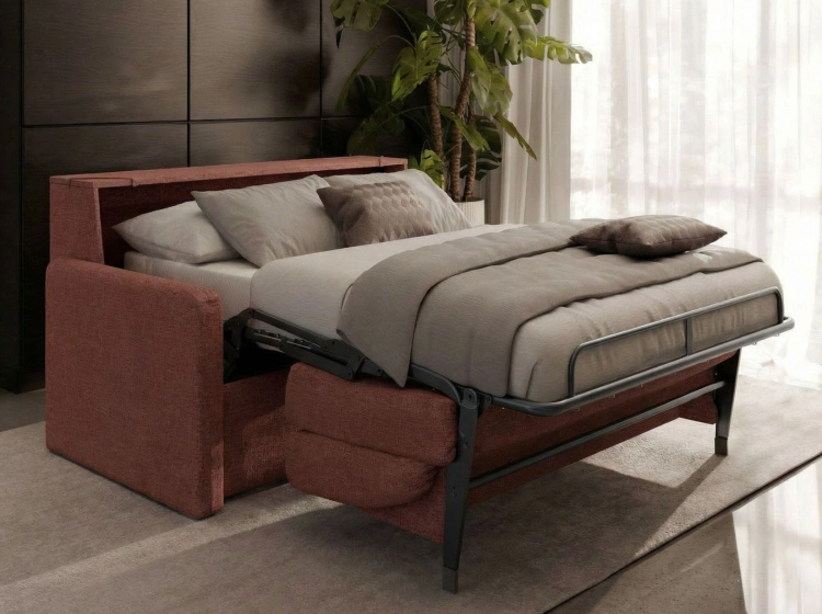 Sofa z materacem 160x196 i pojemnkiem Hauss Veloria widok z pościelą.jpg