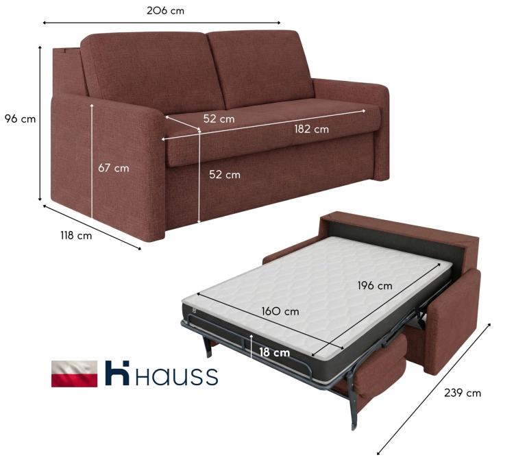 Sofa z materacem 160x196 i pojemnkiem Hauss Veloria wymiary.jpg