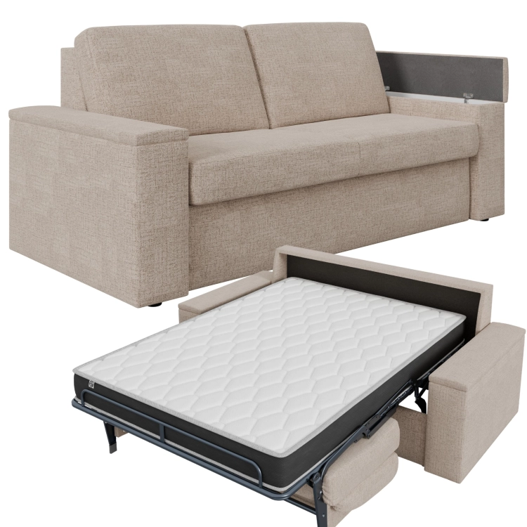 Sofa z bocznymi pojemnikami i 18 cm materacem 140x200 do spania codziennego Hauss Veloria główne.jpg