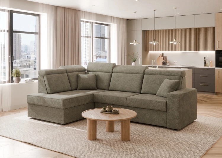 Naroznik z materacem 140x196 cm Volta Hauss widok skos.jpg