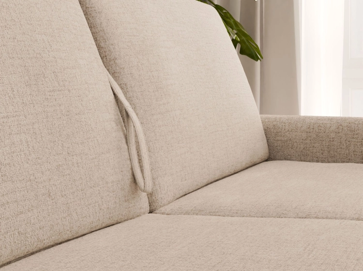 Sofa z materacem 140x196 cm i pojemnikiem Hauss Veloria beżowa zbliżenie na uchwyt.jpg