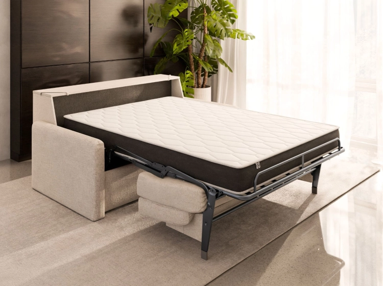 Sofa z materacem 140x196 cm i pojemnikiem Hauss Veloria beżowa z materacem.jpg
