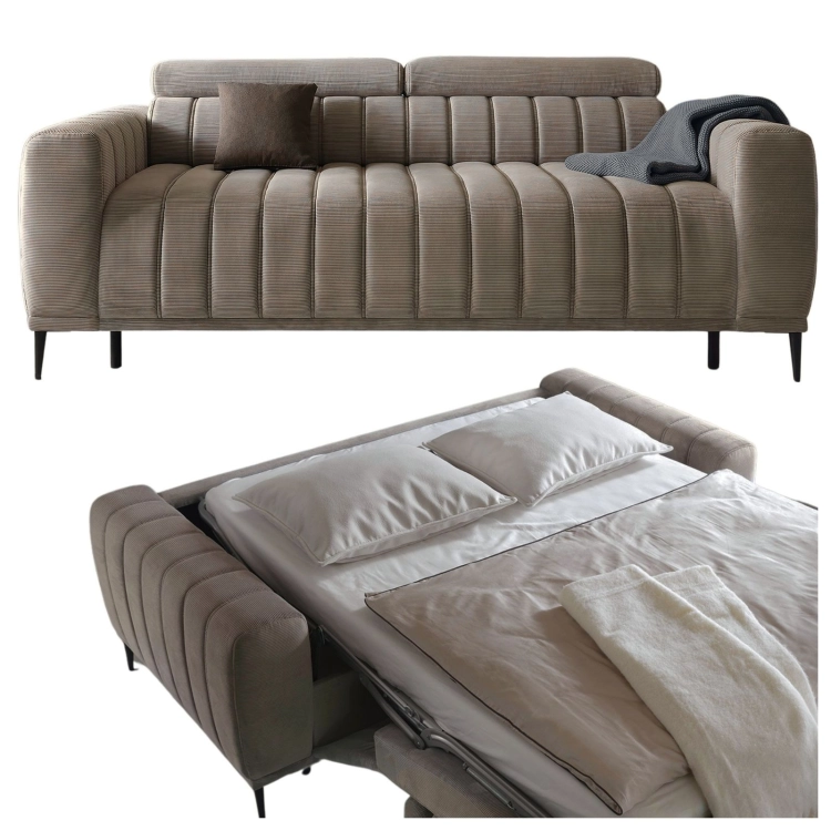 Kanapa z materacem rozkładana Gandi 140x196 cm taupe Ontario 03 główne.jpg