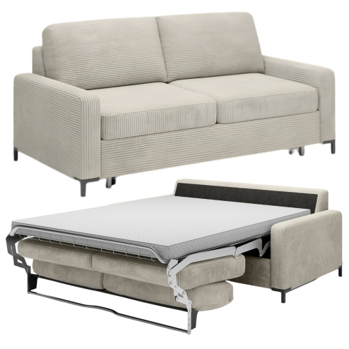 Sofa z funkcją spania 160x200 Wesal Tino beżowa Poso 100 główne.webp
