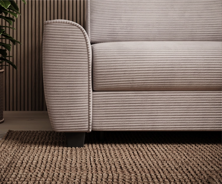 Sofa z materacem 140 Monza Wersal zbliżenie na nogę.jpg