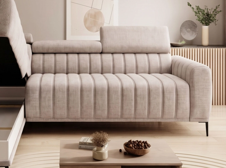 Narożnik z materacem 140x196 cm Gandi lewostronny– stelaż włoski zbliżenie.jpg