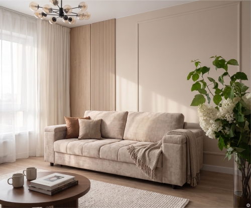 Sofa z materacem 140 Libro Angel Vibe 08 aranżacja w salonie.jpg